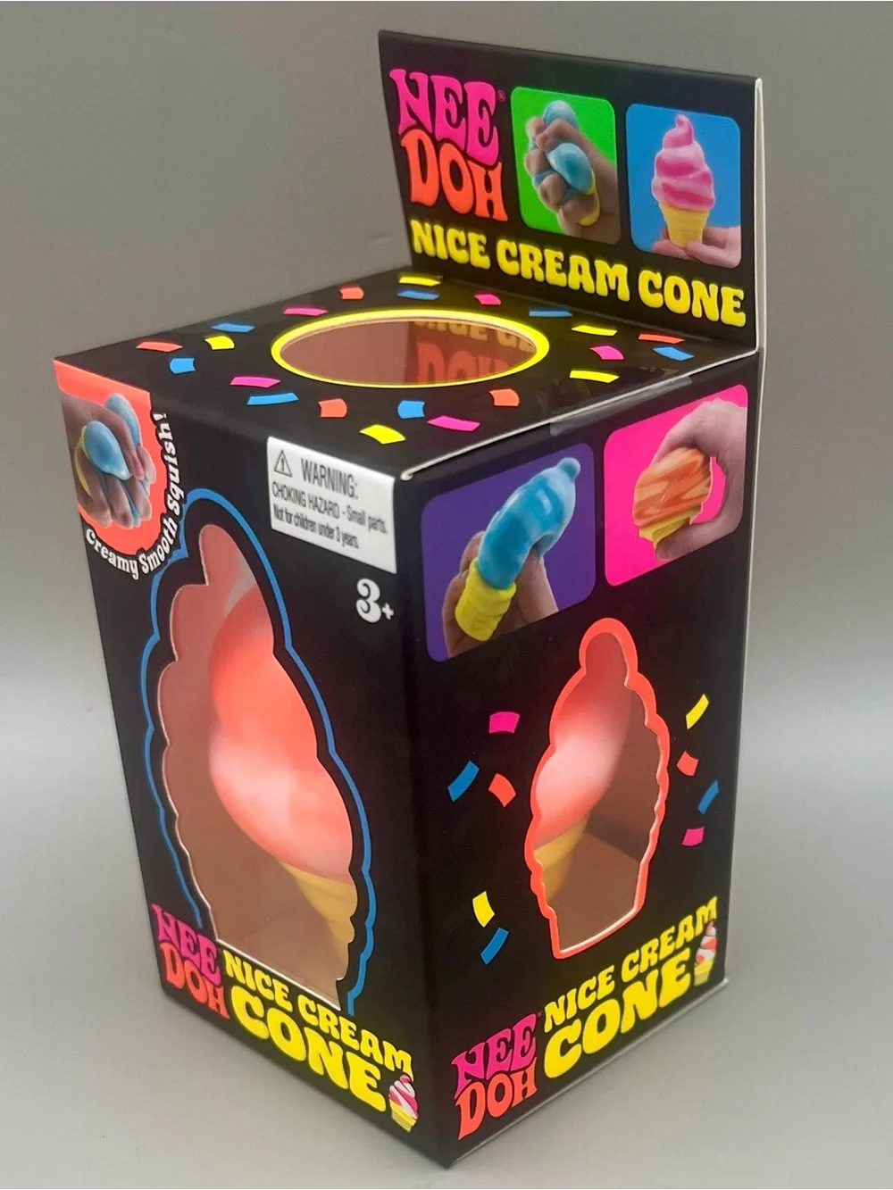 Schylling NEEDOH Nice Cream Cone Squishy Toy - ORANGE Swirl 🧡 Authentic 🆕
